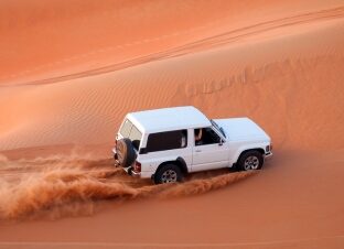 car in desert