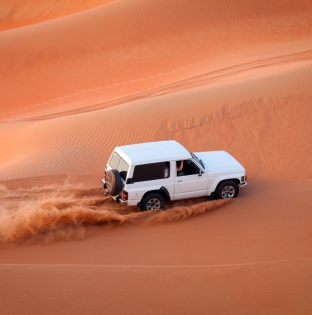 car in desert